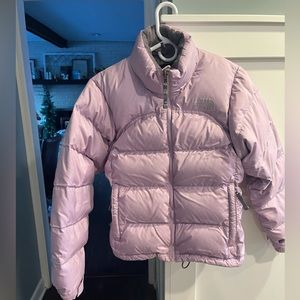 Purple Nupste 700 Series Down Lavender Zip Up NORTH FACE Puffer Jacket